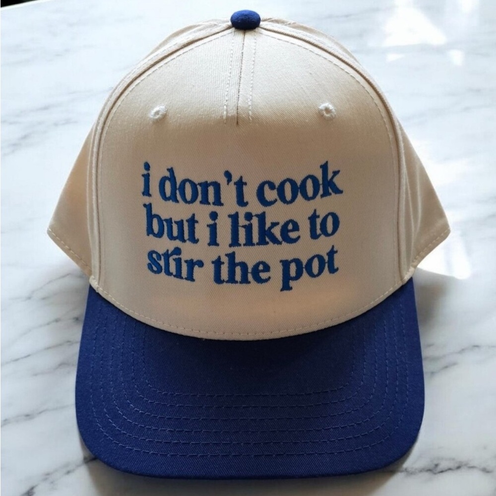 I DONT COOK BUT I LIKE TO STIR THE POT funny hats baseball cap blue